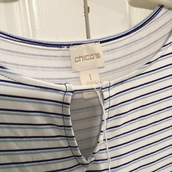 Chico's T-Shirt Dress Floral Size 1 NWOT - Picture 2 of 6